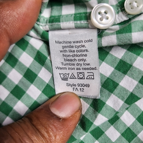 J. Crew Kelley Green Gingham Button Down 100% Cotton Men's Large Shirt - Picture 5 of 11